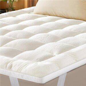 New Ultra Soft Queen Mattress Topper - Bamboo Viscose Mattress Pad for Back Pain
